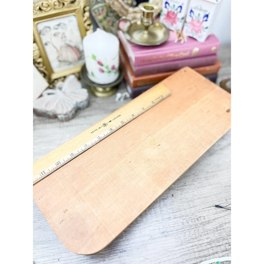 Vintage Midcentury Modern Wood Shelf: Curio Trinket Display